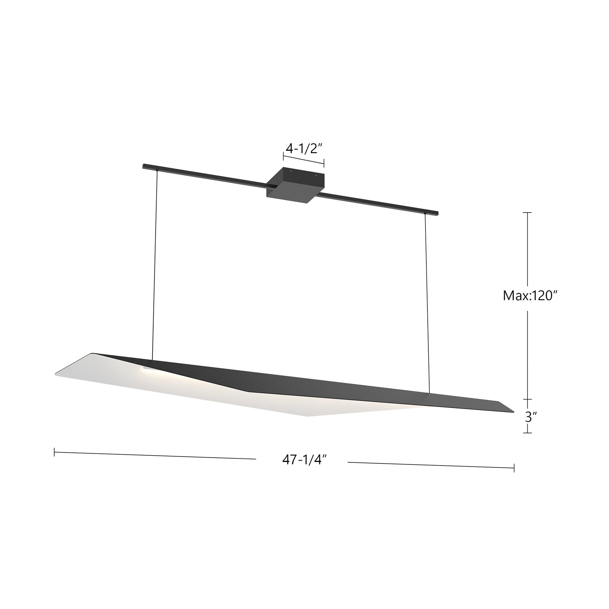 Taro 48-in Aluminum Linear Pendant