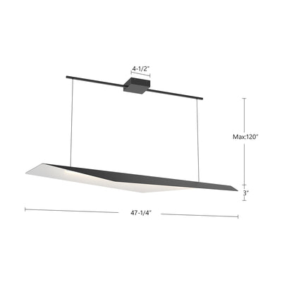 Taro 48-in Aluminum Linear Pendant