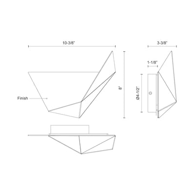 Taro 10-in Aluminum Acrylic Wall Sconce