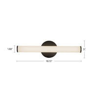 Tectra 18-in Aluminum Steel Acrylic Wall Sconce