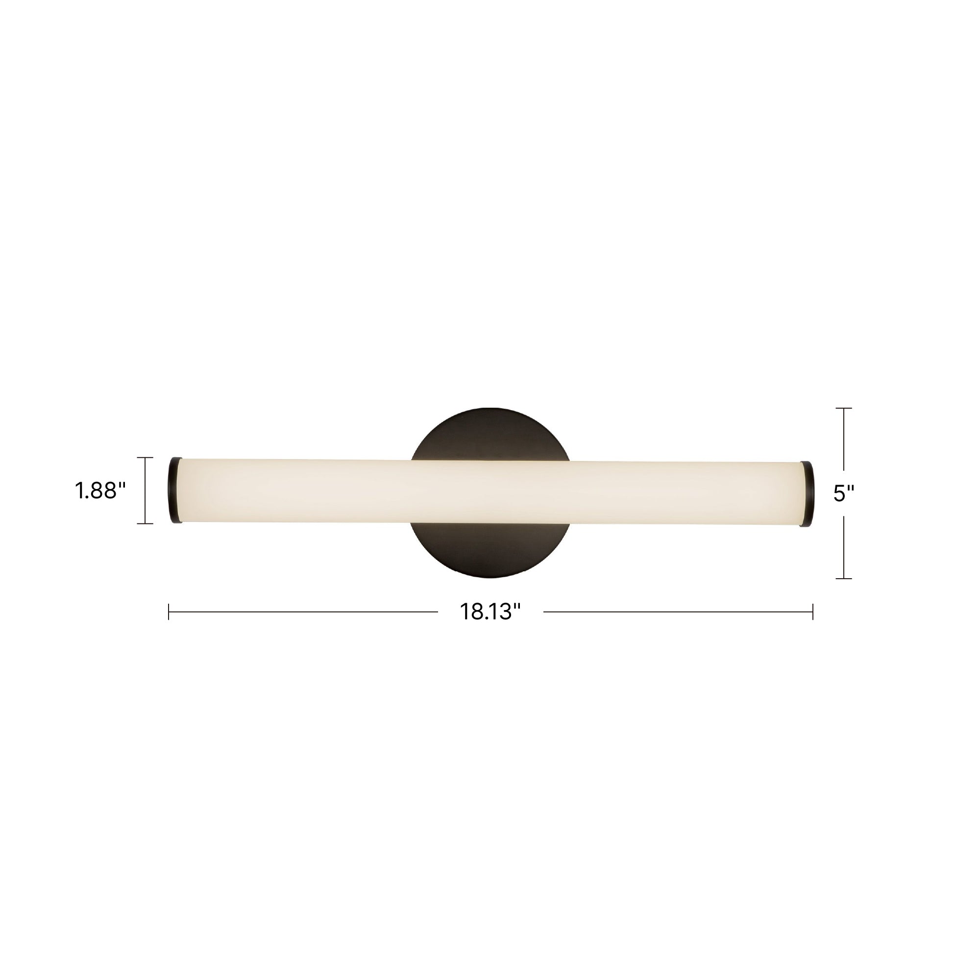 Tectra 18-in Aluminum Steel Acrylic Wall Sconce