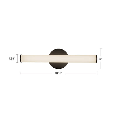 Tectra 18-in Aluminum Steel Acrylic Wall Sconce