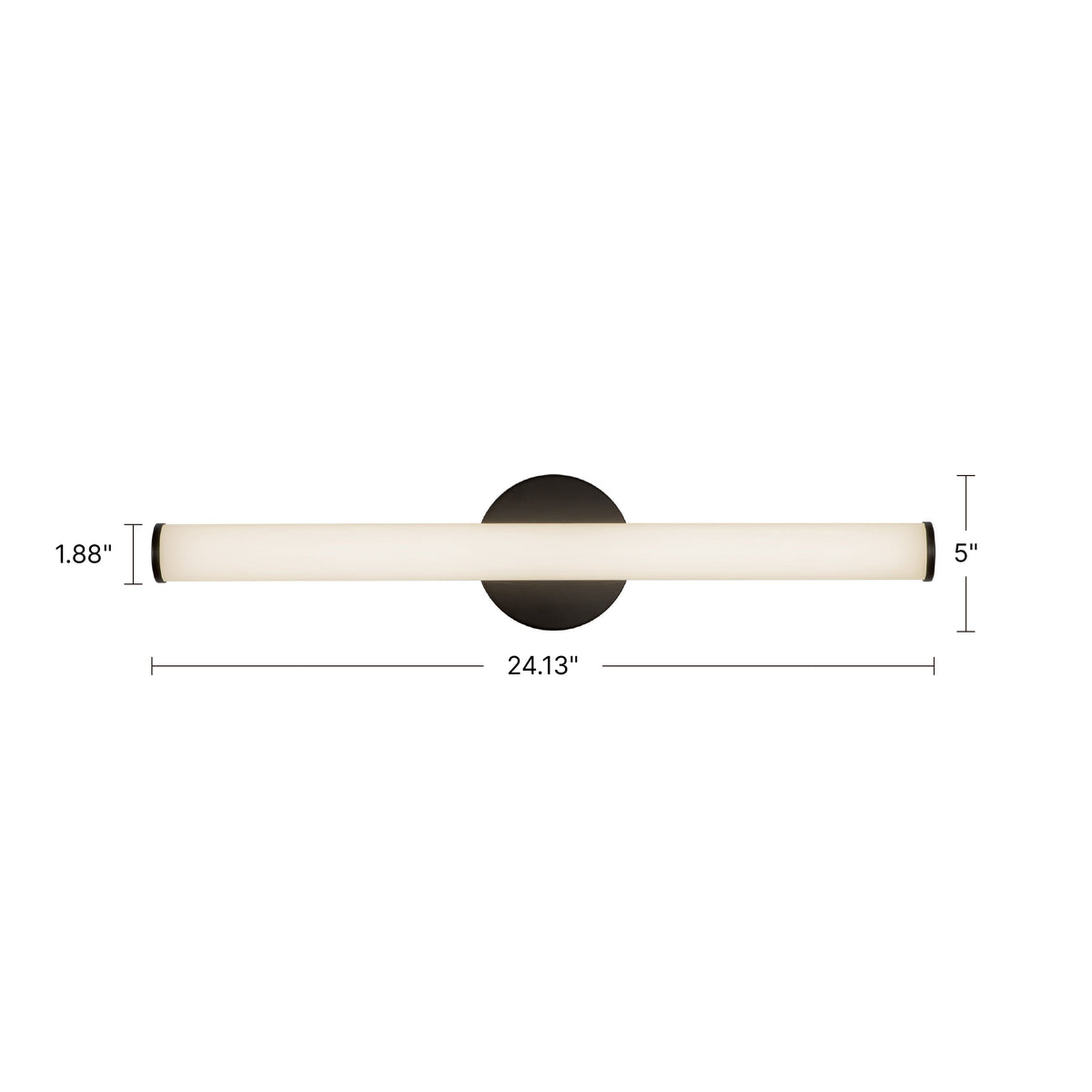 Tectra 24-in Aluminum Steel Acrylic Wall Sconce