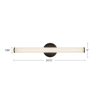 Tectra 24-in Aluminum Steel Acrylic Wall Sconce