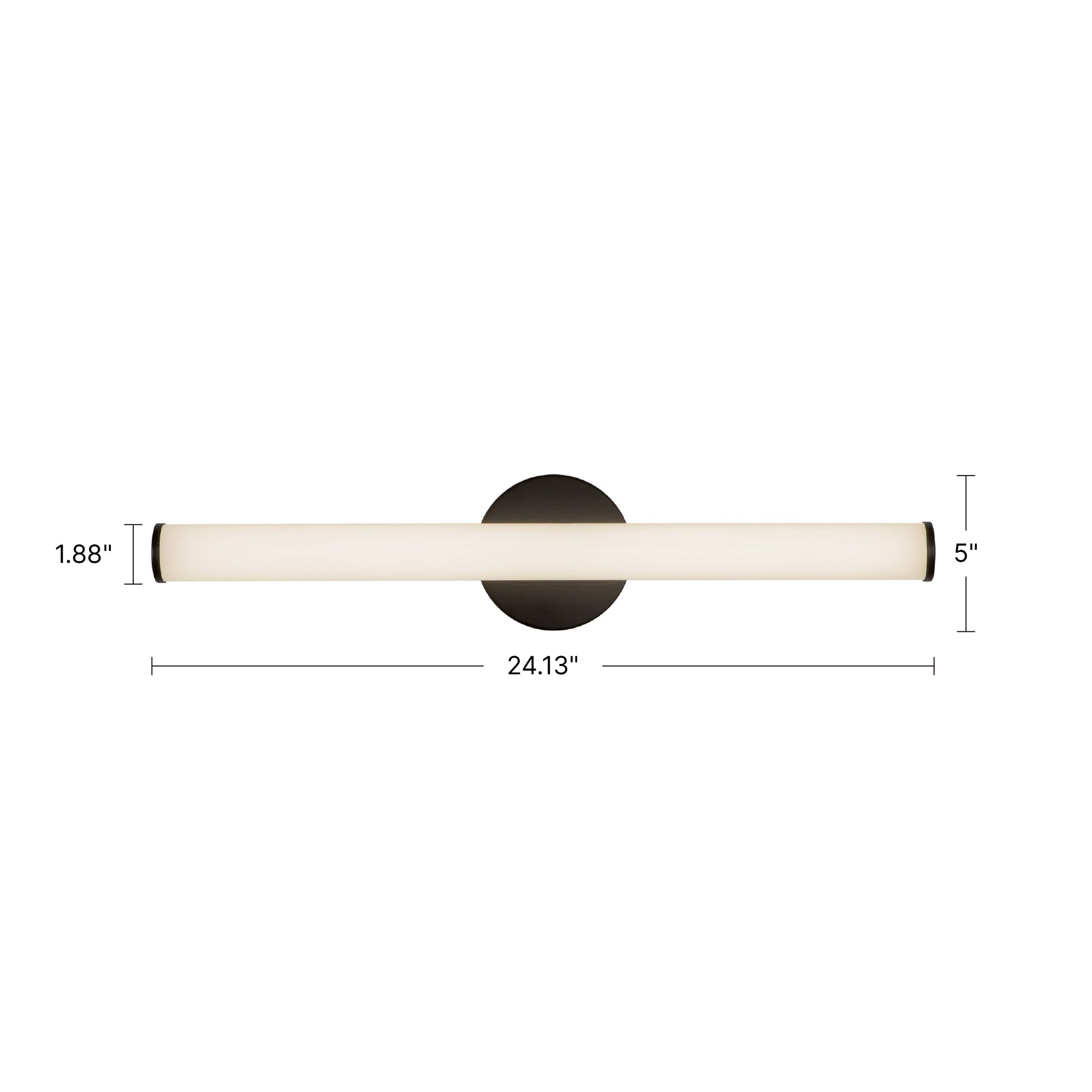 Tectra 24-in Aluminum Steel Acrylic Wall Sconce