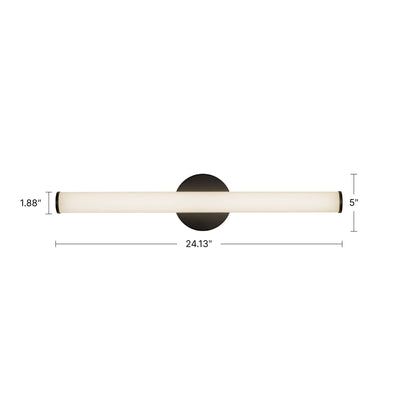 Tectra 24-in Aluminum Steel Acrylic Wall Sconce