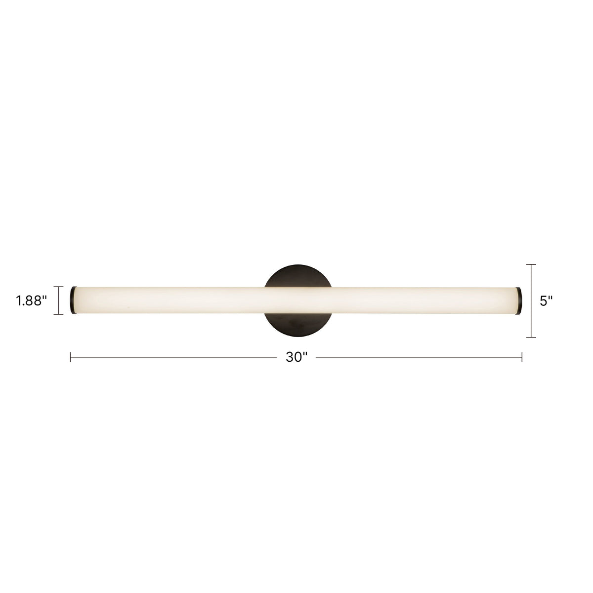 Tectra 30-in Aluminum Steel Acrylic Wall Sconce