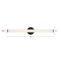 Tectra 30-in Aluminum Steel Acrylic Wall Sconce