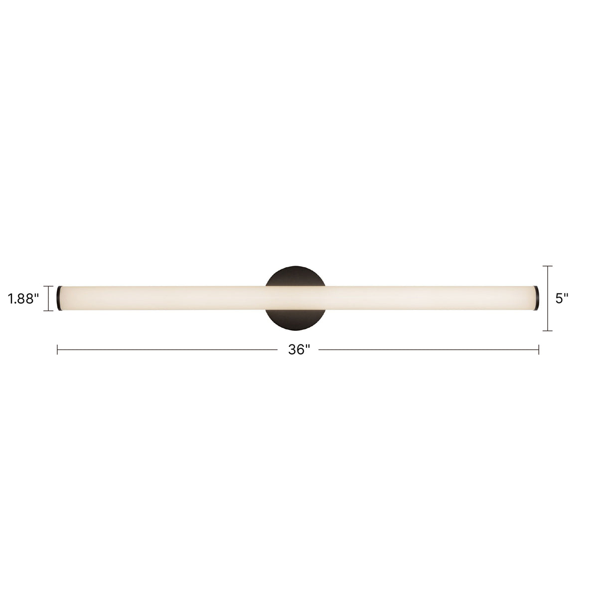 Tectra 36-in Aluminum Steel Acrylic Wall Sconce