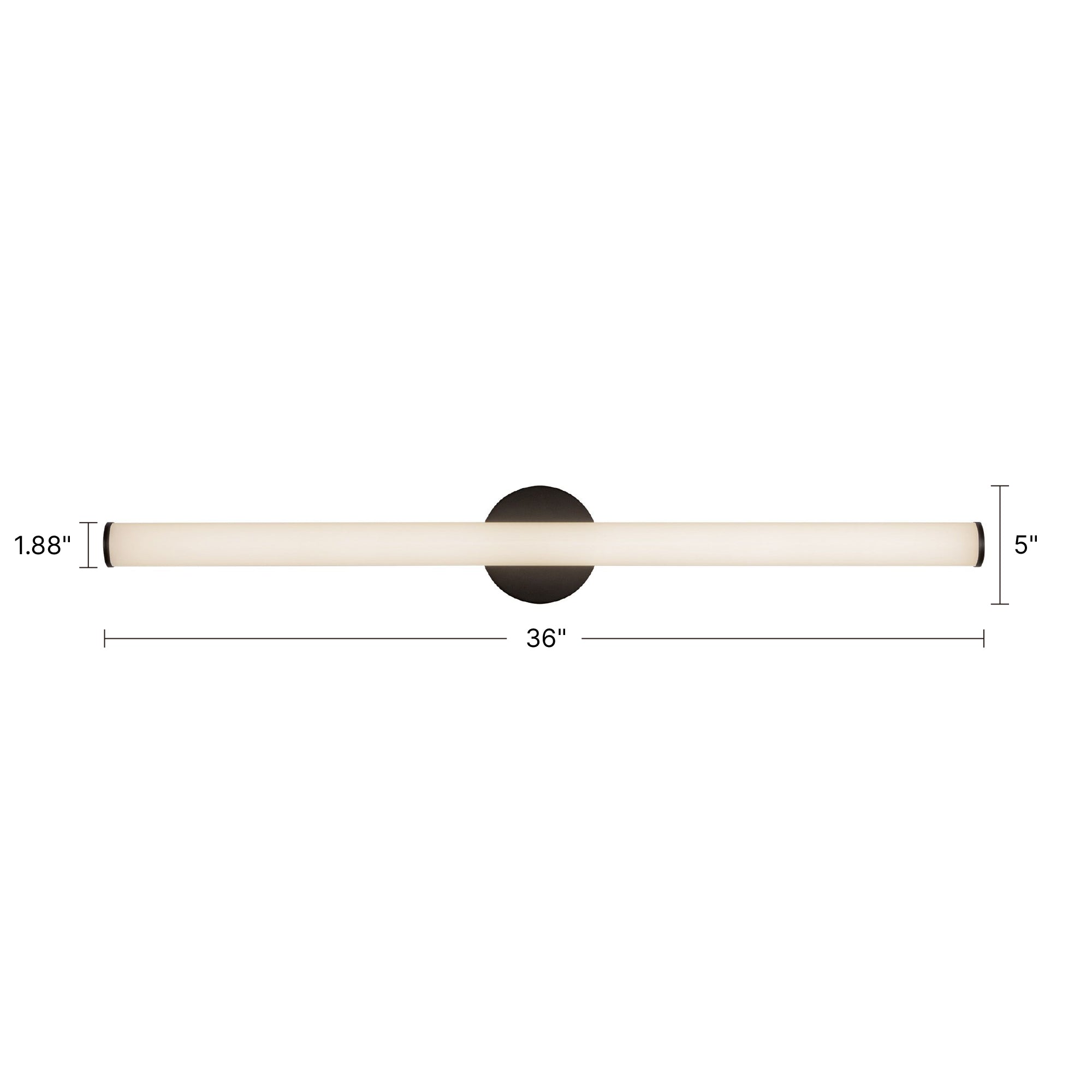 Tectra 36-in Aluminum Steel Acrylic Wall Sconce