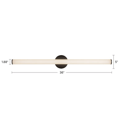 Tectra 36-in Aluminum Steel Acrylic Wall Sconce