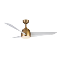 Thalia 54-in Brushed Gold and Matte White Reversible AC LED Ceiling Fan