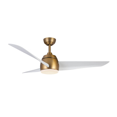 Thalia 54-in Brushed Gold and Matte White Reversible AC LED Ceiling Fan