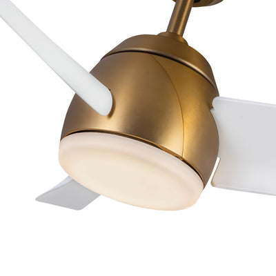 Thalia 54-in Brushed Gold and Matte White Reversible AC LED Ceiling Fan