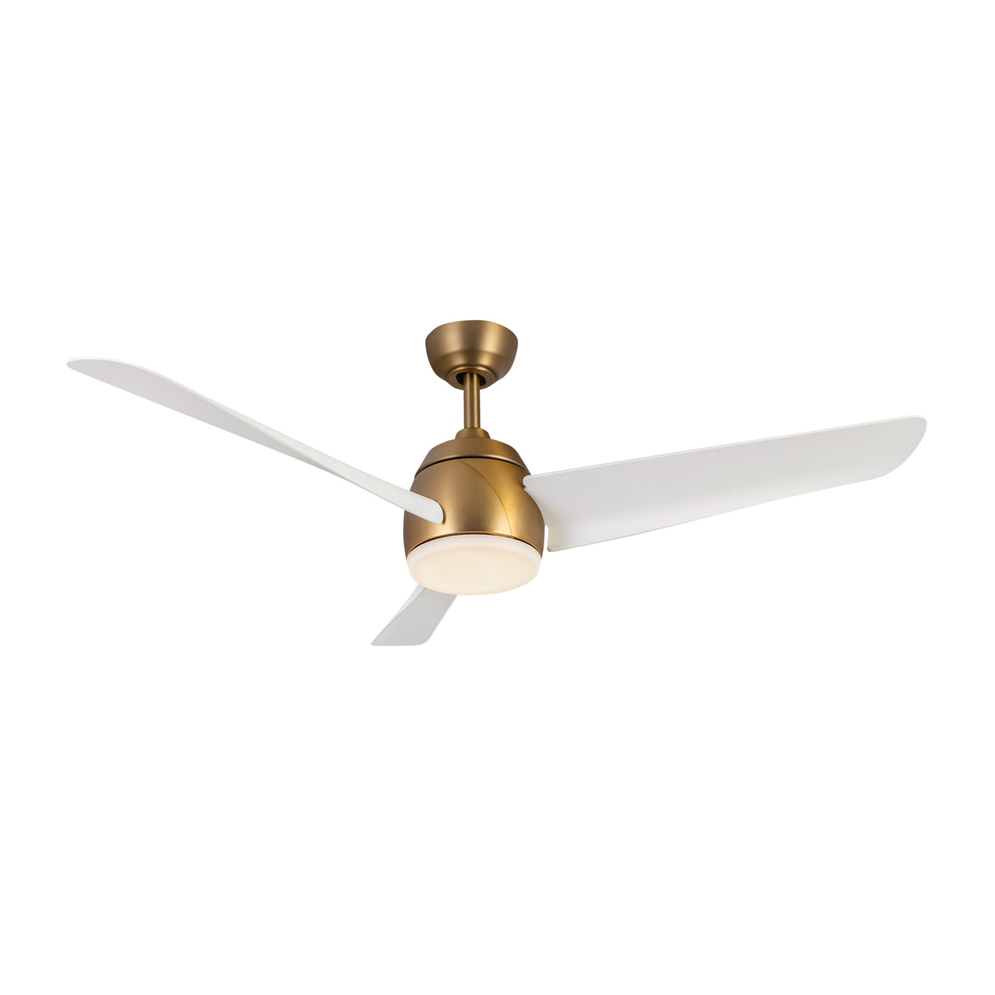 Thalia 54-in Brushed Gold and Matte White Reversible AC LED Ceiling Fan
