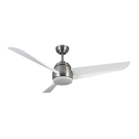 Thalia 54-in Brushed Nickel and Matte White Reversible AC LED Ceiling Fan