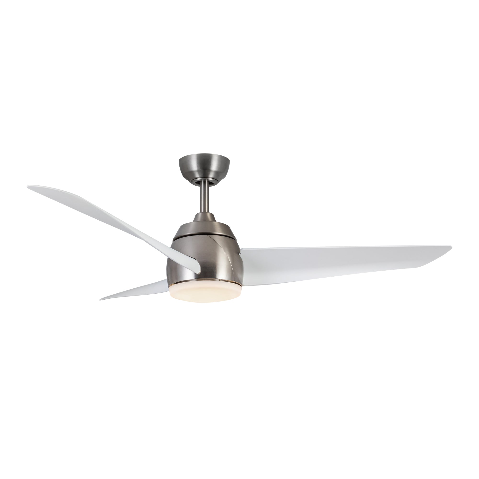 Thalia 54-in Brushed Nickel and Matte White Reversible AC LED Ceiling Fan