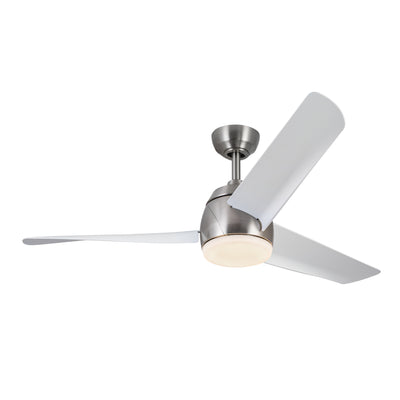 Thalia 54-in Brushed Nickel and Matte White Reversible AC LED Ceiling Fan
