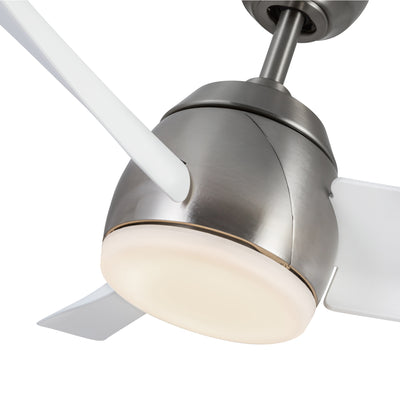 Thalia 54-in Brushed Nickel and Matte White Reversible AC LED Ceiling Fan