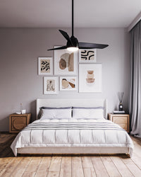 Thalia 54-in Matte Black Reversible AC LED Ceiling Fan