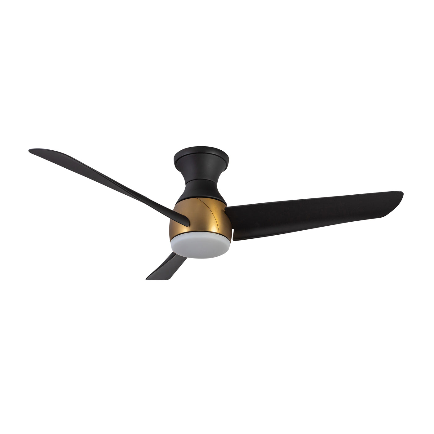 Thalia 54-in Brushed Gold and Matte Black Damp-Rated Dimmable LED Hugger Fan