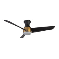 Thalia 54-in Brushed Gold and Matte Black Damp-Rated Dimmable LED Hugger Fan