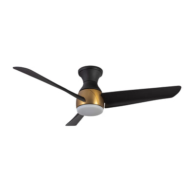 Thalia 54-in Brushed Gold and Matte Black Damp-Rated Dimmable LED Hugger Fan