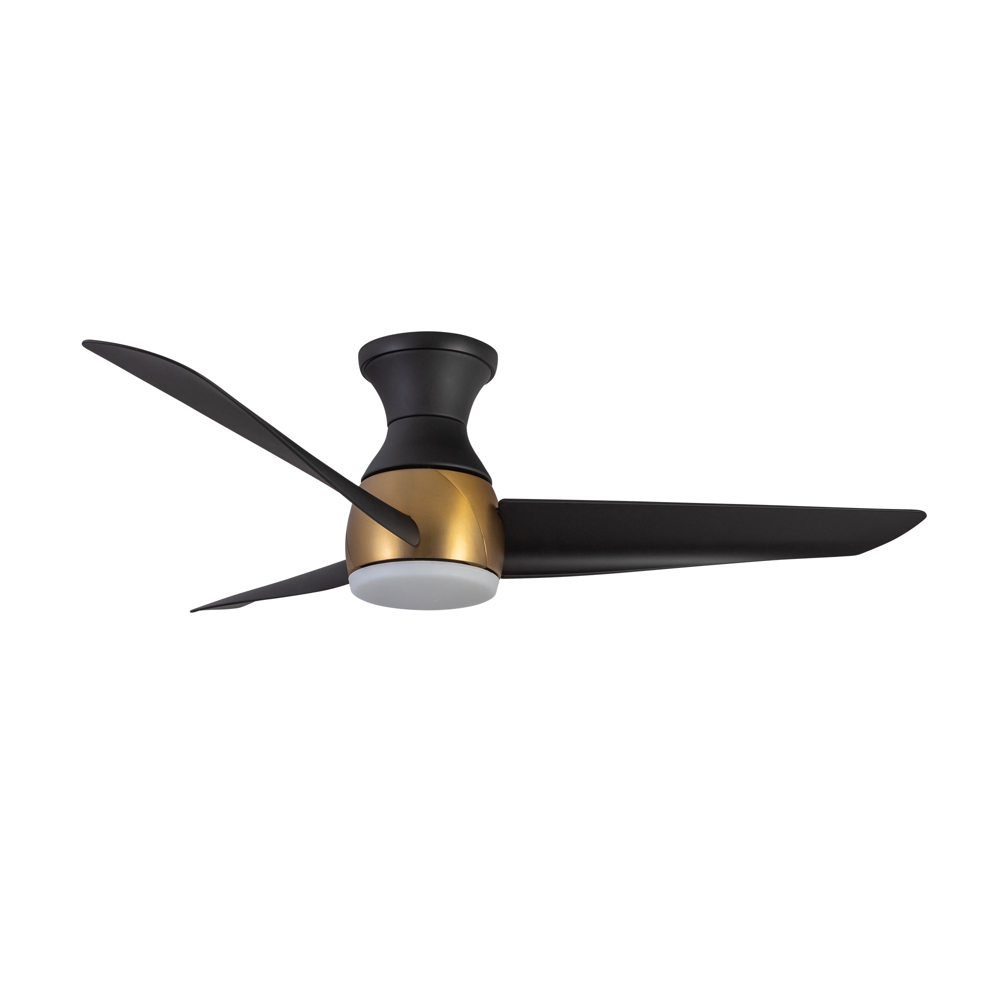 Thalia 54-in Brushed Gold and Matte Black Damp-Rated Dimmable LED Hugger Fan