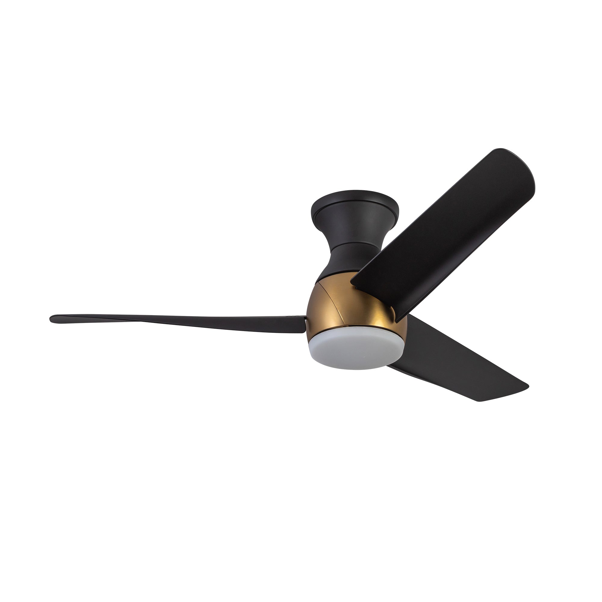 Thalia 54-in Brushed Gold and Matte Black Damp-Rated Dimmable LED Hugger Fan
