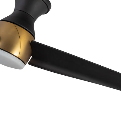 Thalia 54-in Brushed Gold and Matte Black Damp-Rated Dimmable LED Hugger Fan