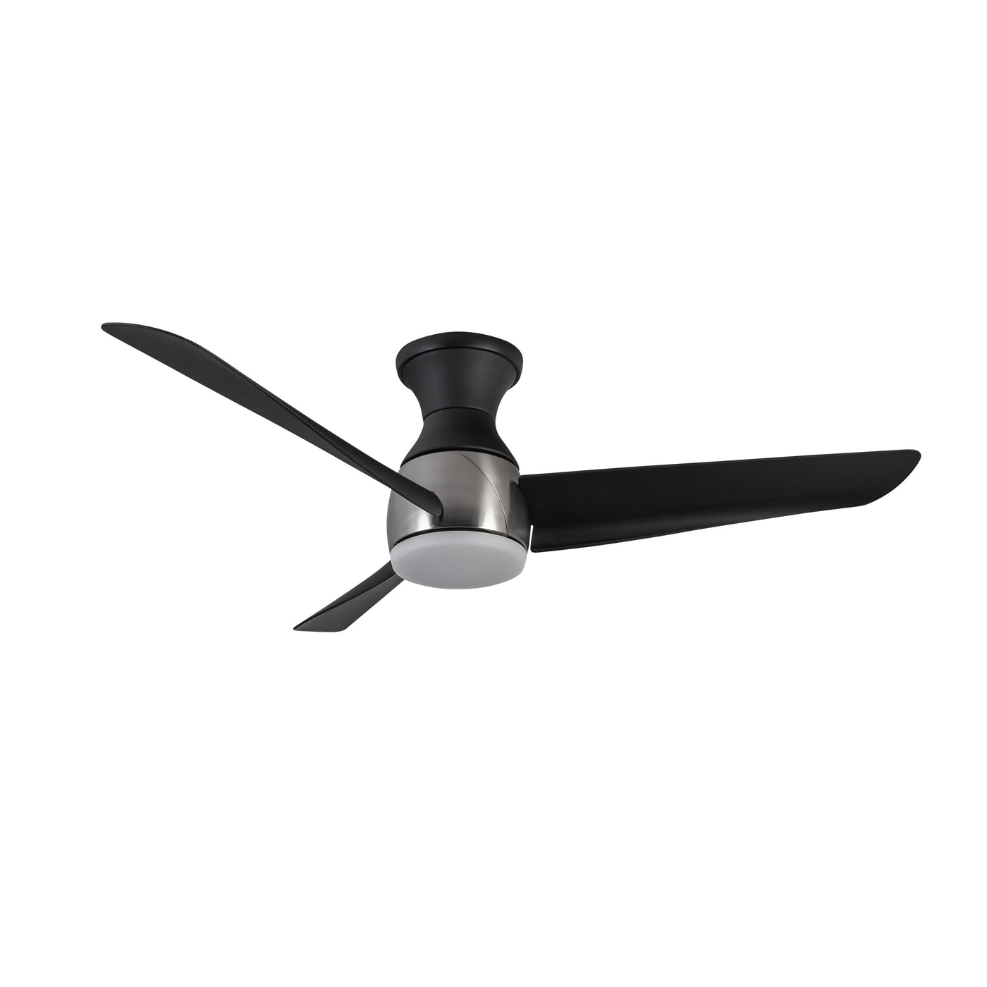 Thalia 54-in Brushed Nickel and Matte Black Damp-Rated Dimmable LED Hugger Fan
