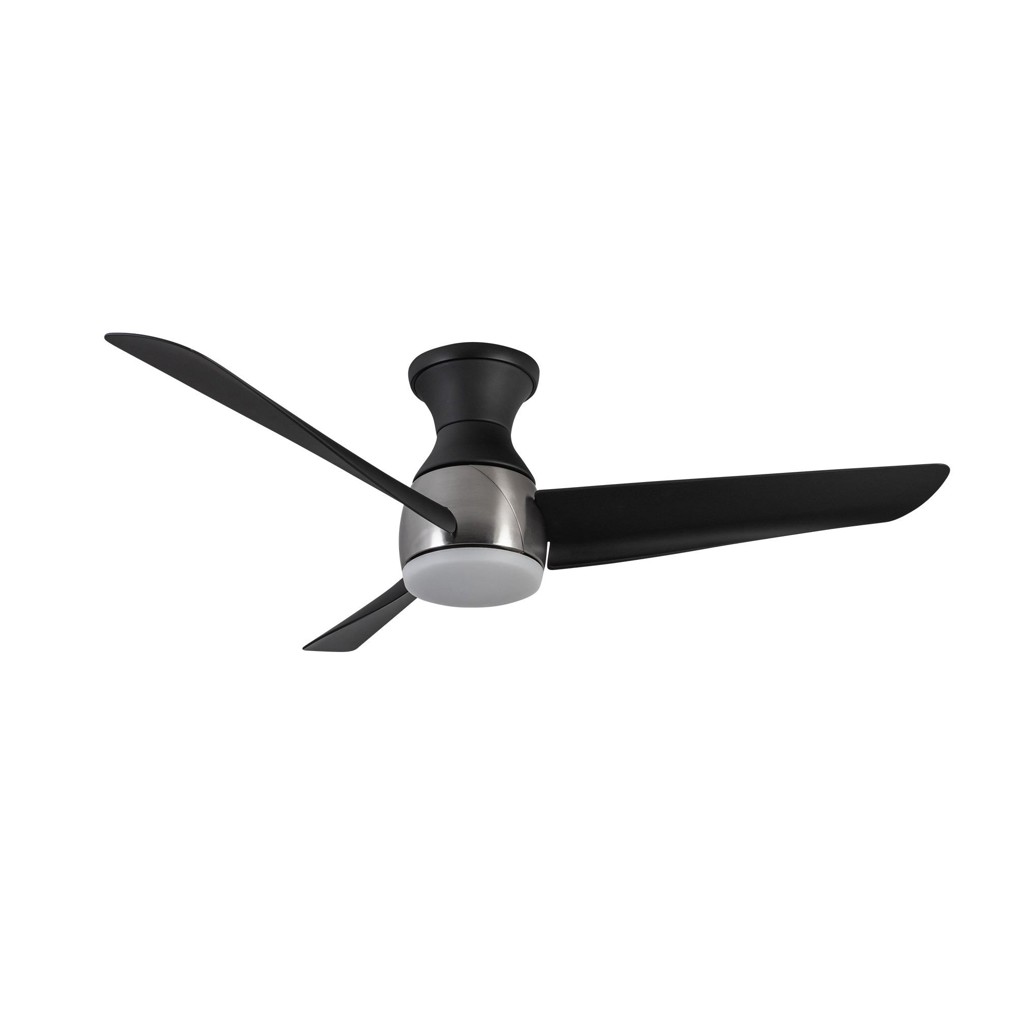 Thalia 54-in Brushed Nickel and Matte Black Damp-Rated Dimmable LED Hugger Fan