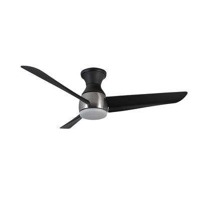 Thalia 54-in Brushed Nickel and Matte Black Damp-Rated Dimmable LED Hugger Fan