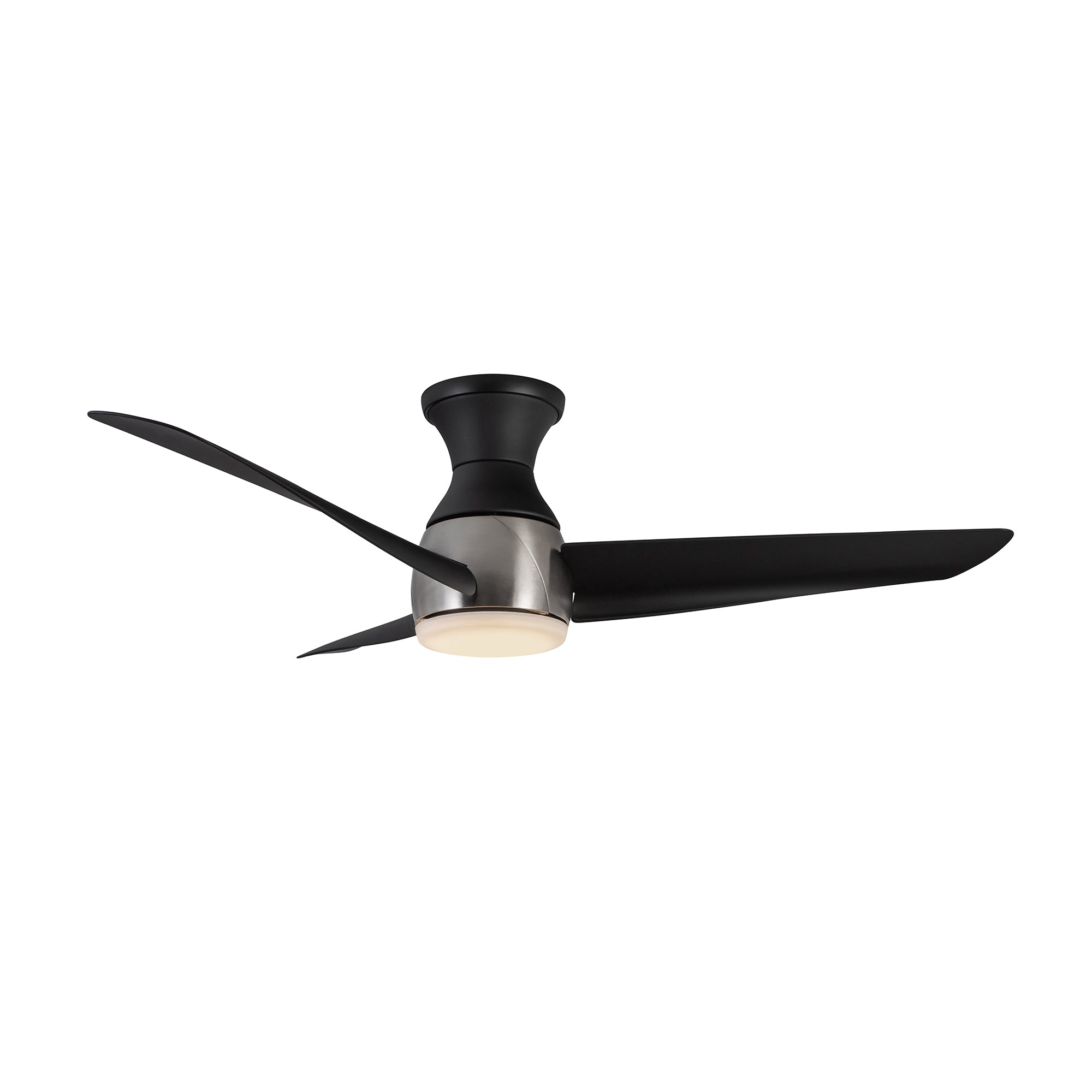 Thalia 54-in Brushed Nickel and Matte Black Damp-Rated Dimmable LED Hugger Fan