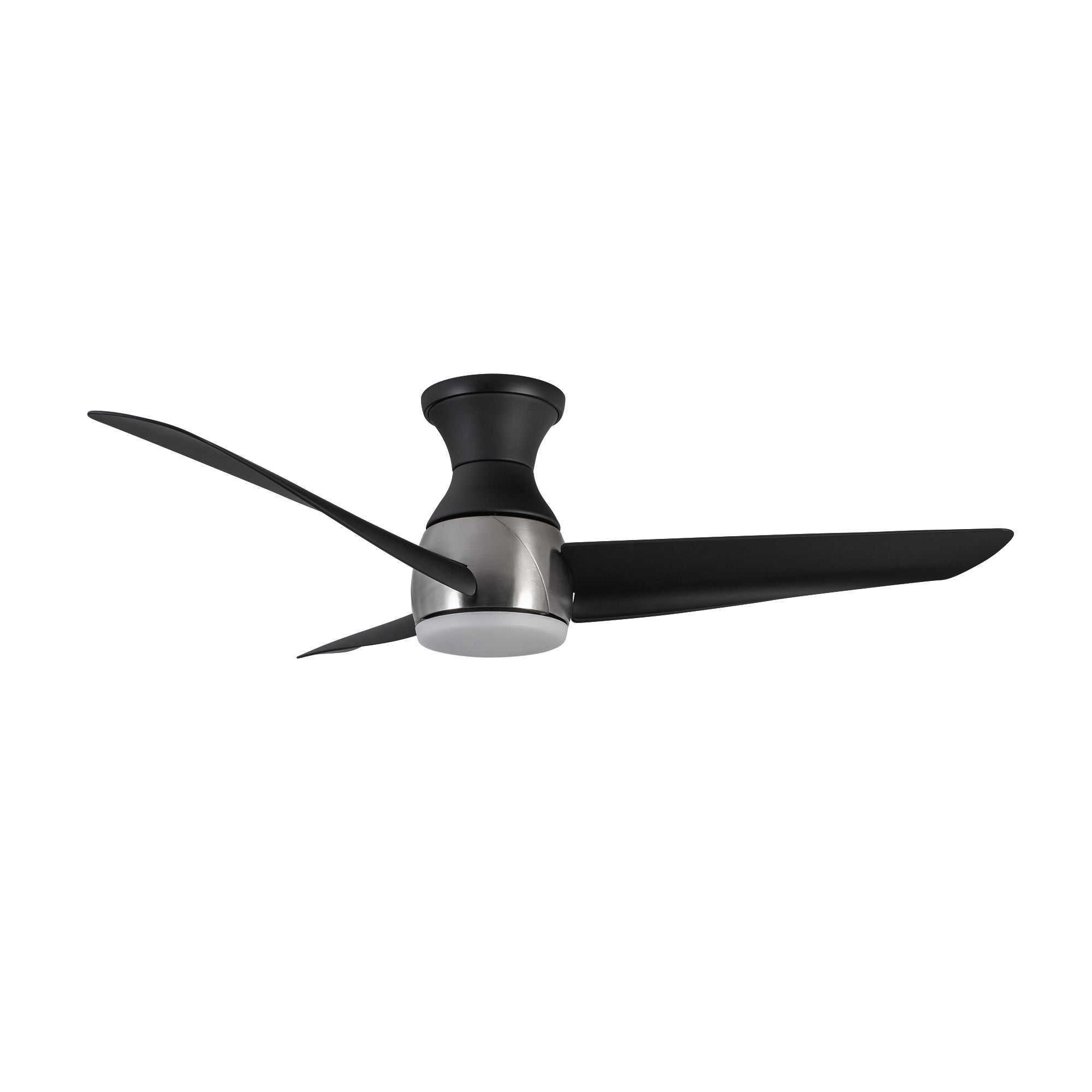 Thalia 54-in Brushed Nickel and Matte Black Damp-Rated Dimmable LED Hugger Fan