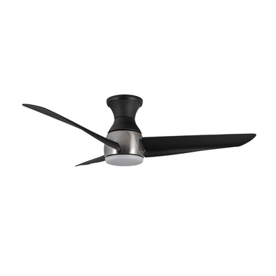 Thalia 54-in Brushed Nickel and Matte Black Damp-Rated Dimmable LED Hugger Fan