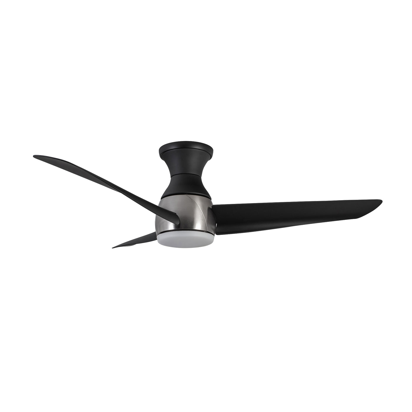 Thalia 54-in Brushed Nickel and Matte Black Damp-Rated Dimmable LED Hugger Fan