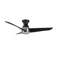 Thalia 54-in Brushed Nickel and Matte Black Damp-Rated Dimmable LED Hugger Fan