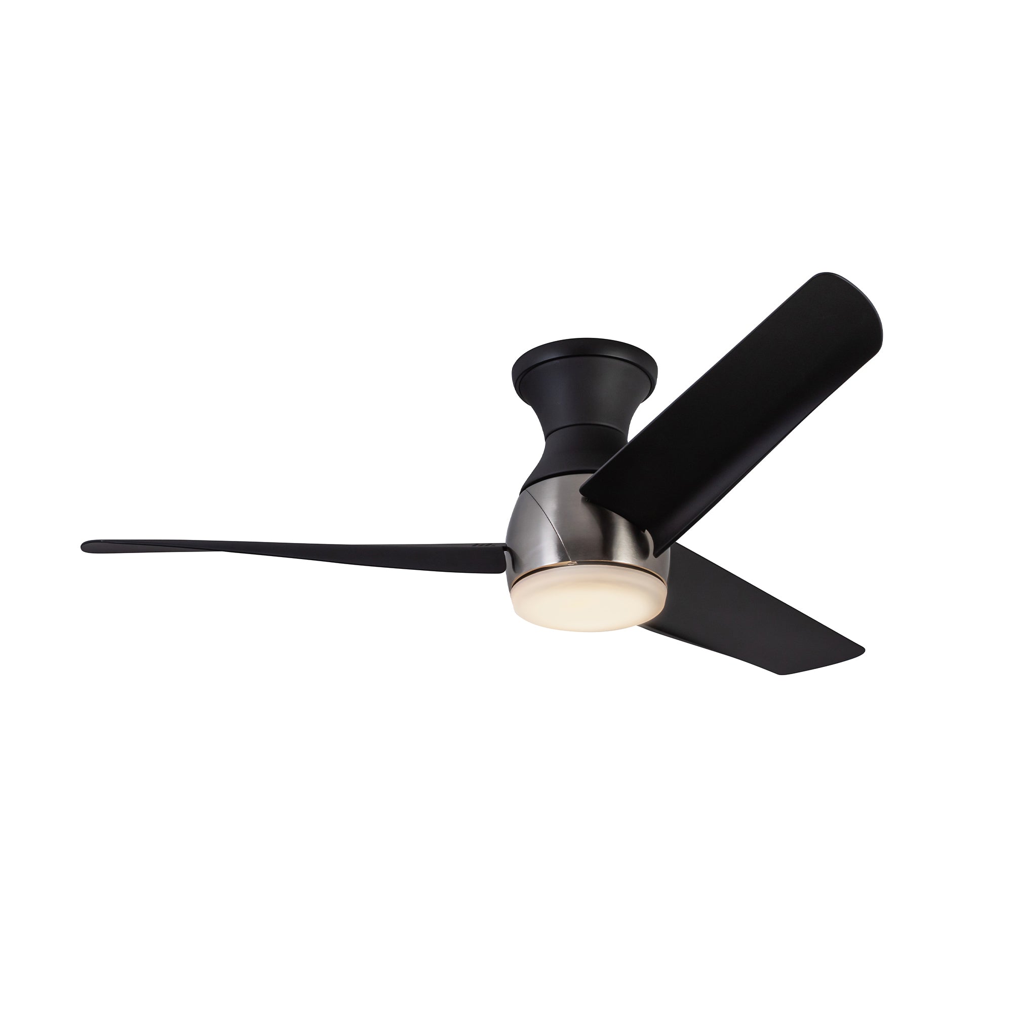 Thalia 54-in Brushed Nickel and Matte Black Damp-Rated Dimmable LED Hugger Fan