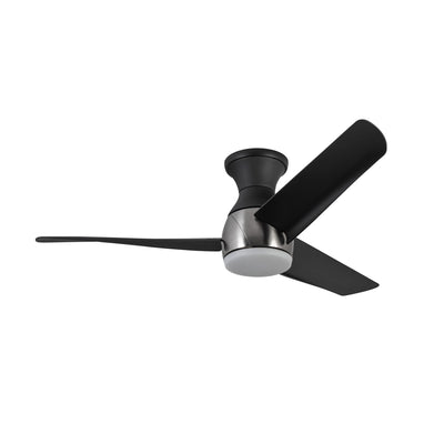 Thalia 54-in Brushed Nickel and Matte Black Damp-Rated Dimmable LED Hugger Fan