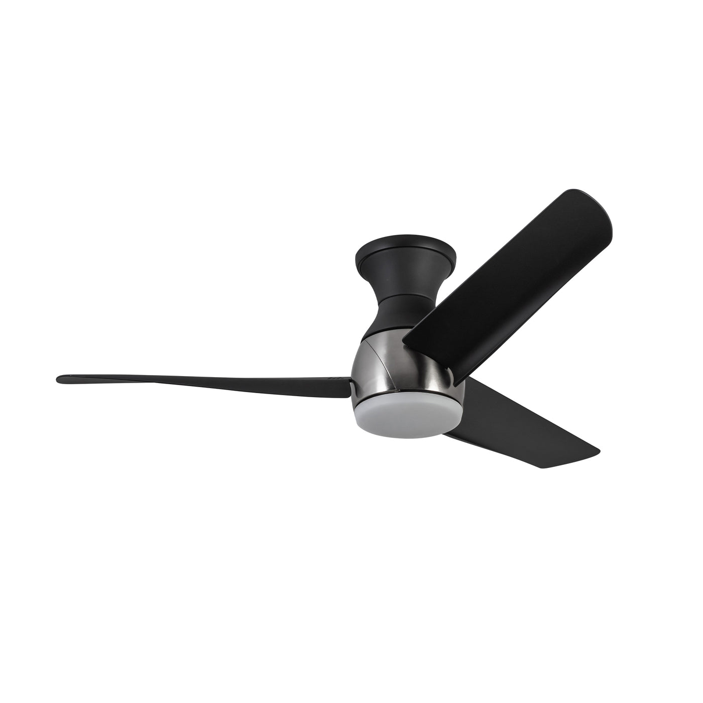 Thalia 54-in Brushed Nickel and Matte Black Damp-Rated Dimmable LED Hugger Fan