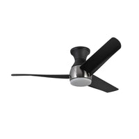 Thalia 54-in Brushed Nickel and Matte Black Damp-Rated Dimmable LED Hugger Fan