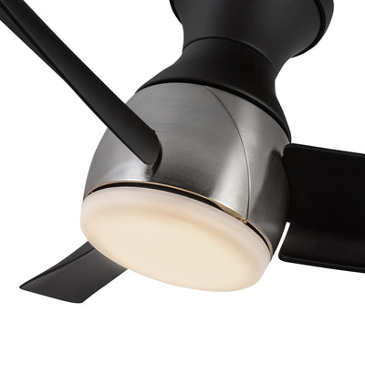 Thalia 54-in Brushed Nickel and Matte Black Damp-Rated Dimmable LED Hugger Fan