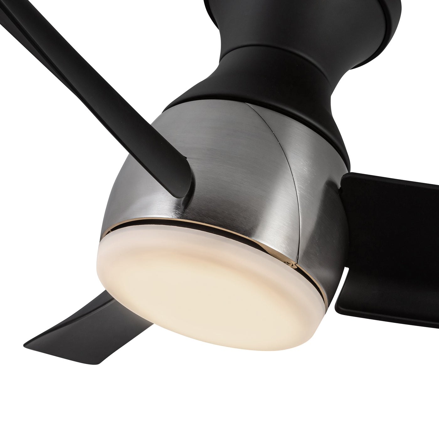 Thalia 54-in Brushed Nickel and Matte Black Damp-Rated Dimmable LED Hugger Fan