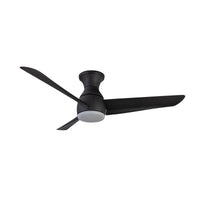 Thalia 54-in Matte Black Damp-Rated Dimmable LED Hugger Fan