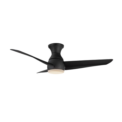 Thalia 54-in Matte Black Damp-Rated Dimmable LED Hugger Fan