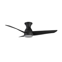 Thalia 54-in Matte Black Damp-Rated Dimmable LED Hugger Fan