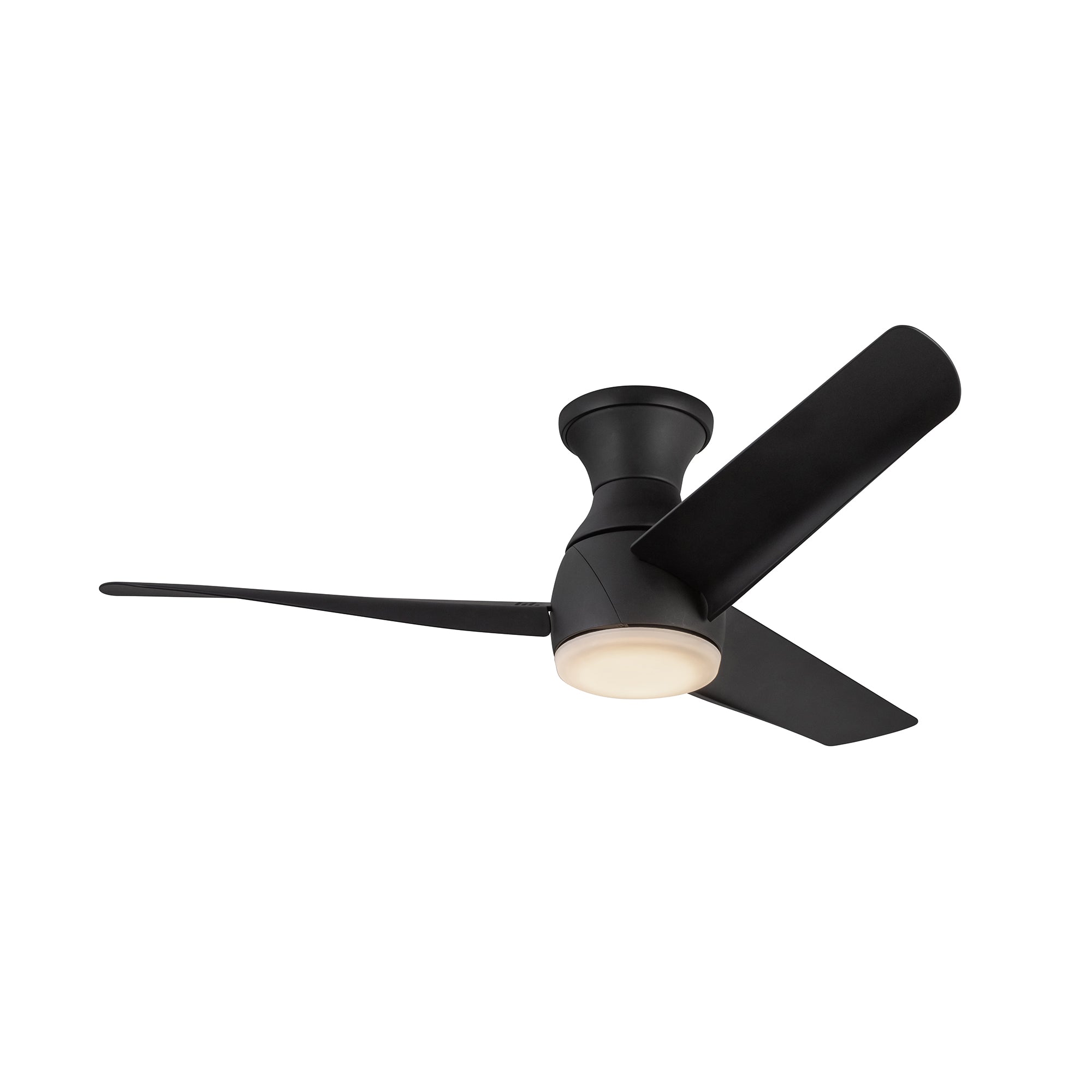 Thalia 54-in Matte Black Damp-Rated Dimmable LED Hugger Fan