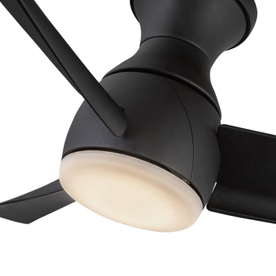 Thalia 54-in Matte Black Damp-Rated Dimmable LED Hugger Fan