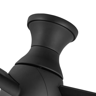 Thalia 54-in Matte Black Damp-Rated Dimmable LED Hugger Fan